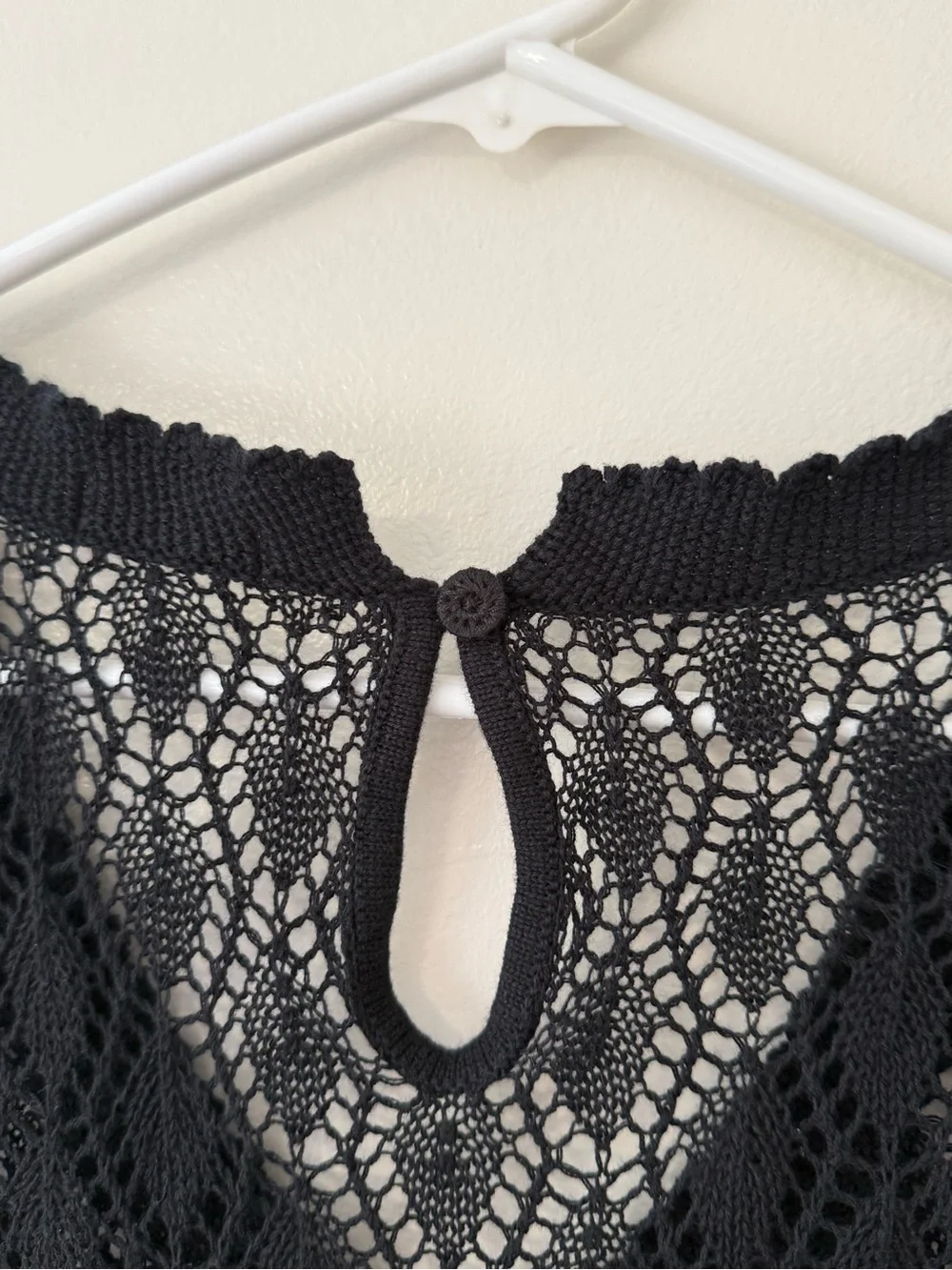 Vintage Y2K Old Navy Black Crocheted Dress Cover Up Sz Lg Whimsigoth Emo Witchy - Picture 6 of 10